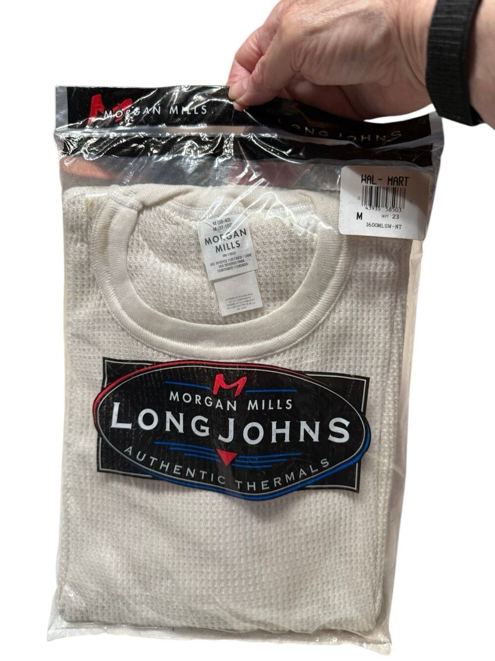 vintage Morgan Mills Natural Thermal long-sleeve waffle knit shirt Sz M (38-40)
